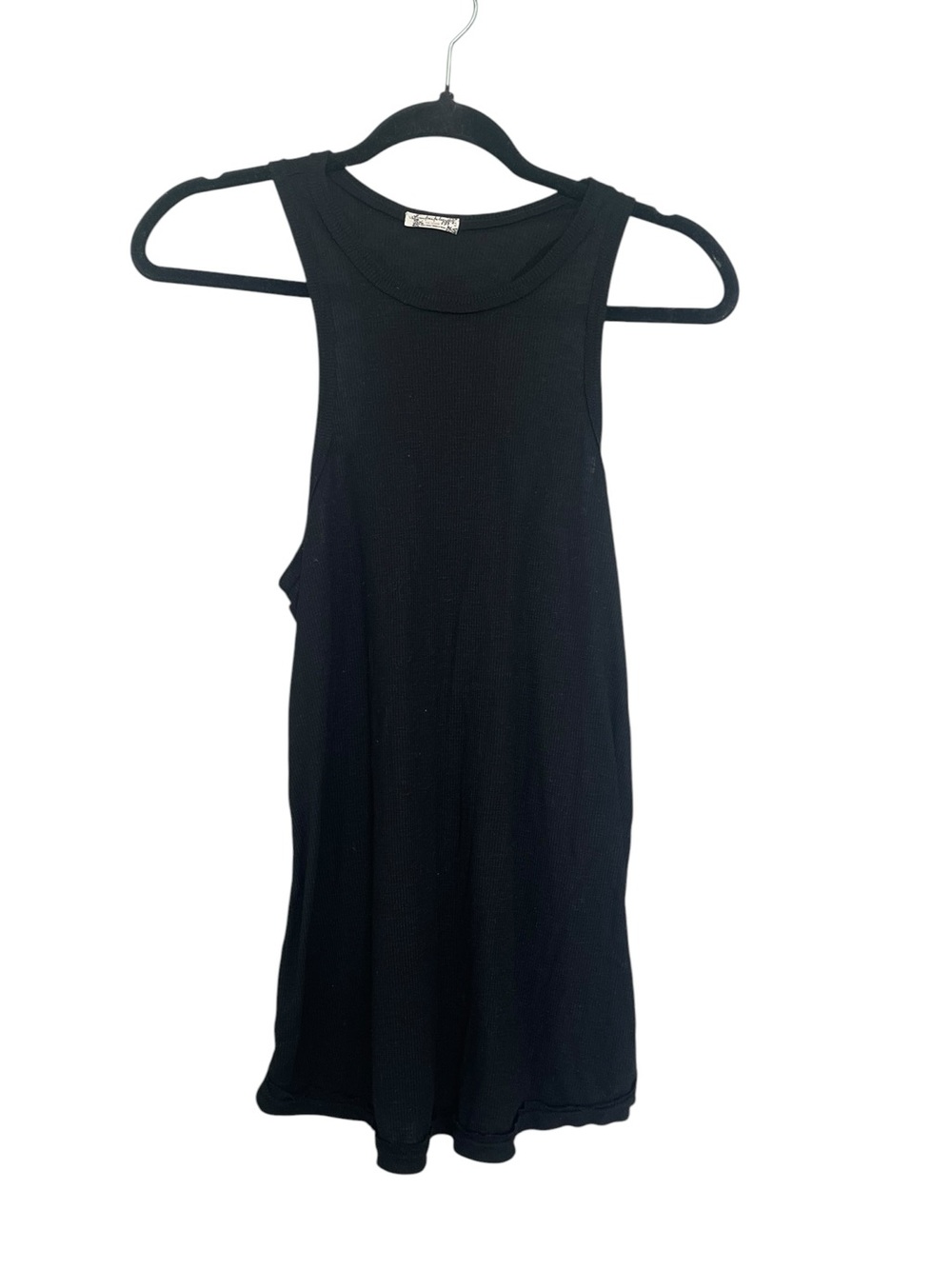 Free People Black Ribbed Scoop Neck Tank